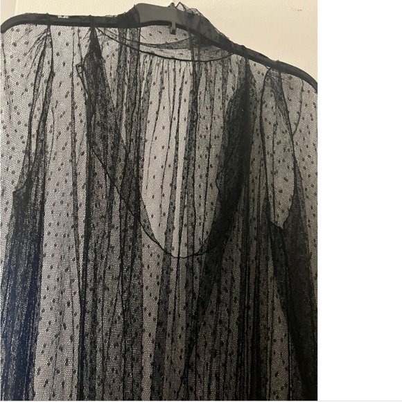 VINTAGE LA PERLA COLLEZIONE BLACK MESH SILK SHEER  BLOUSE TOP with Tie 42 - Picture 13 of 15